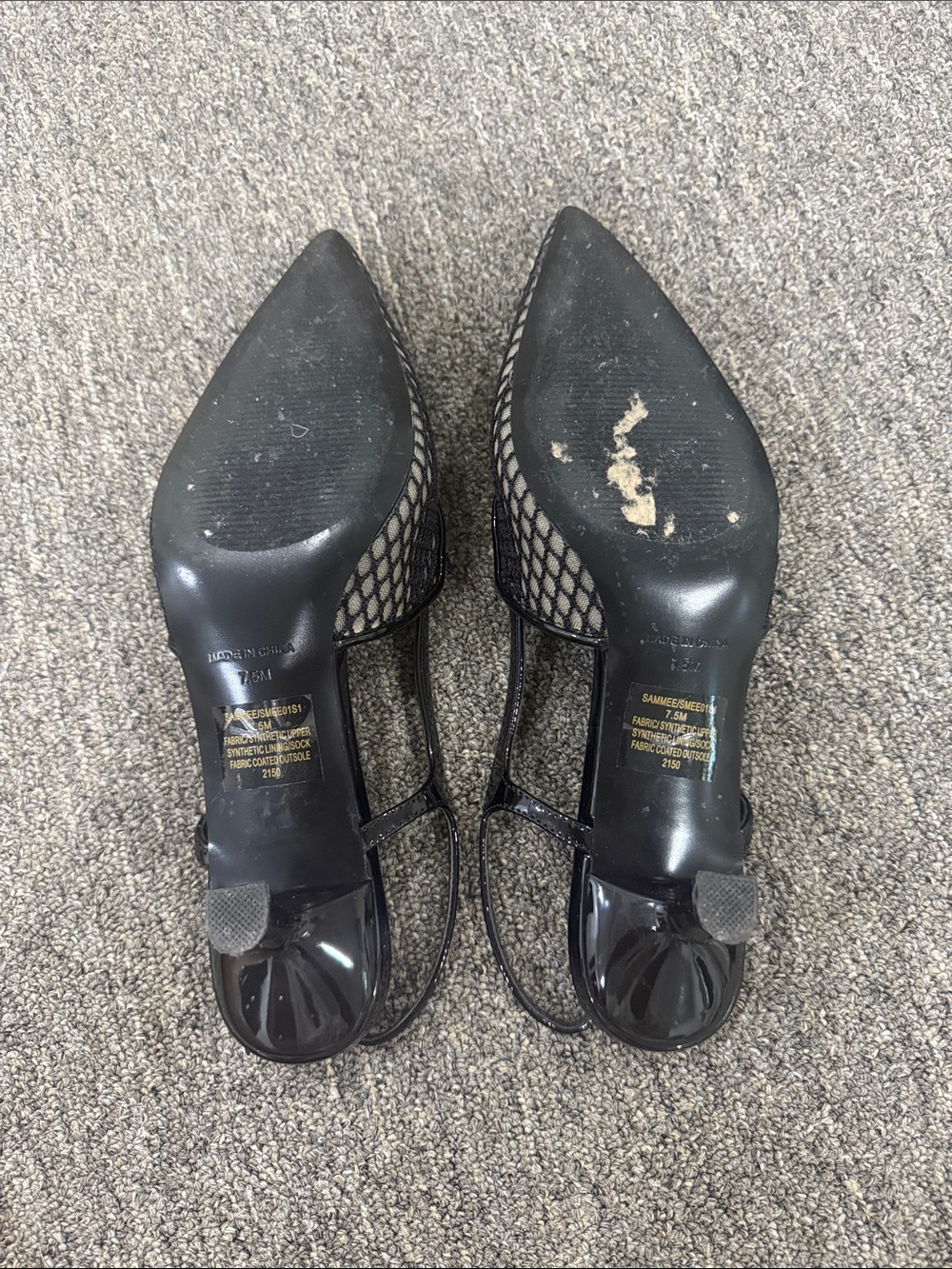 Steve Madden Black Mesh Pointed Slingback Pumps - Picture 3 of 3